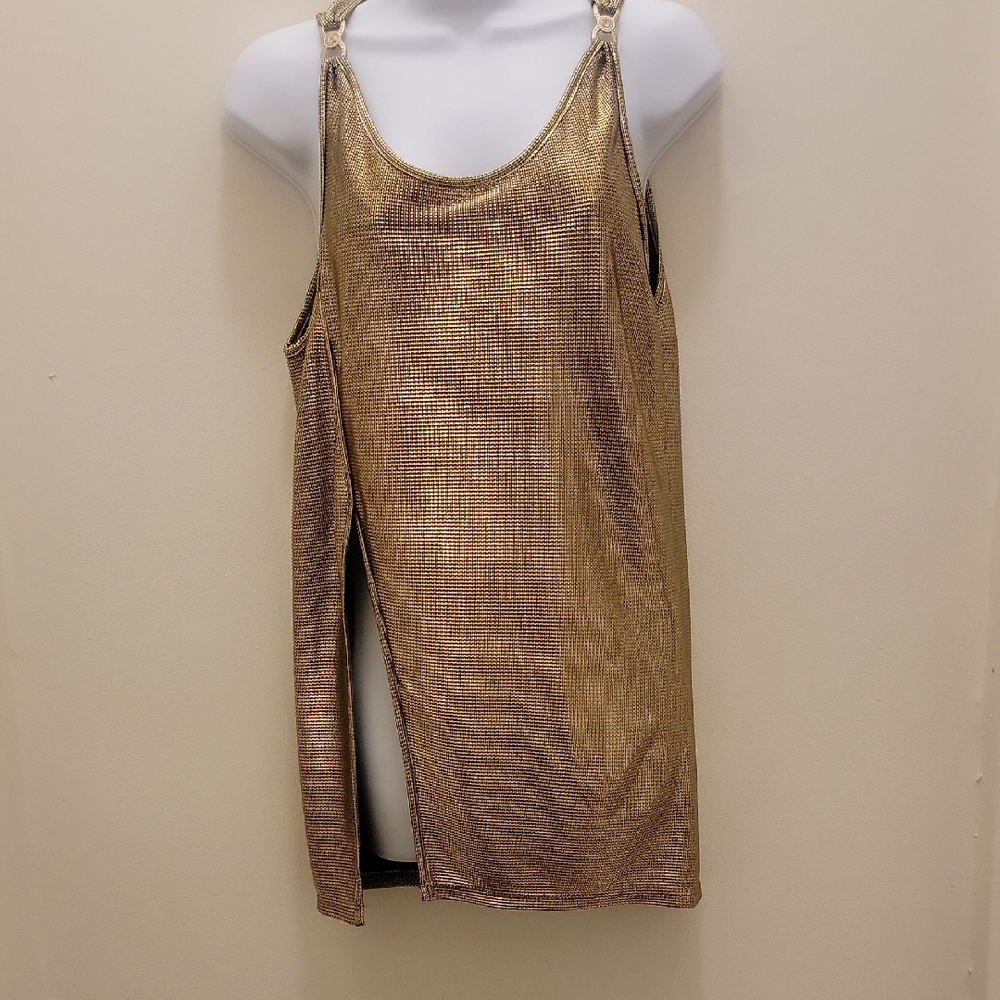 Gold Metallic Women Swim Coverup